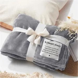 in Heartfelt Memory - Super Soft Memorial Sympathy Blanket,  Bereavement  for Loss of Loved  Mom Dad, Condolences Remembrance Grief  Funeral,  Fleece Throw(50"x60" Light Gray)