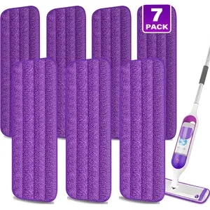 7 Pack Reusable Mop Pads for Swiffer PowerMop Microfiber Wet Mop Refills, Machine Washable Replacement Mop Pads for 13"-15" Spray Floor Mops Hard Floor Cleaning, Durable, Eco-Friendly, Easy to Attach & Remove
