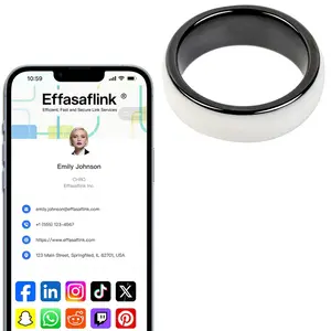 White NFC Ring – Digital Business Card – No Monthly Fee