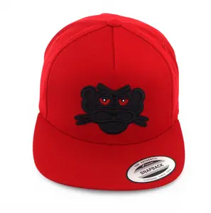 Pantera Belica (Pink Panther) Cap with Black Panther Logo, Red Fabric, Adjustable Fit, Classic Design