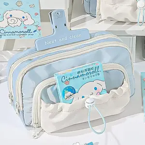 Cute Large Capacity Pencil Case Creative Telescopic Rope Closure, Ultra Durable Stationery Cosmetic Storage Bag, School Office Supplies Boys and Girls Gifts, Student Essentials