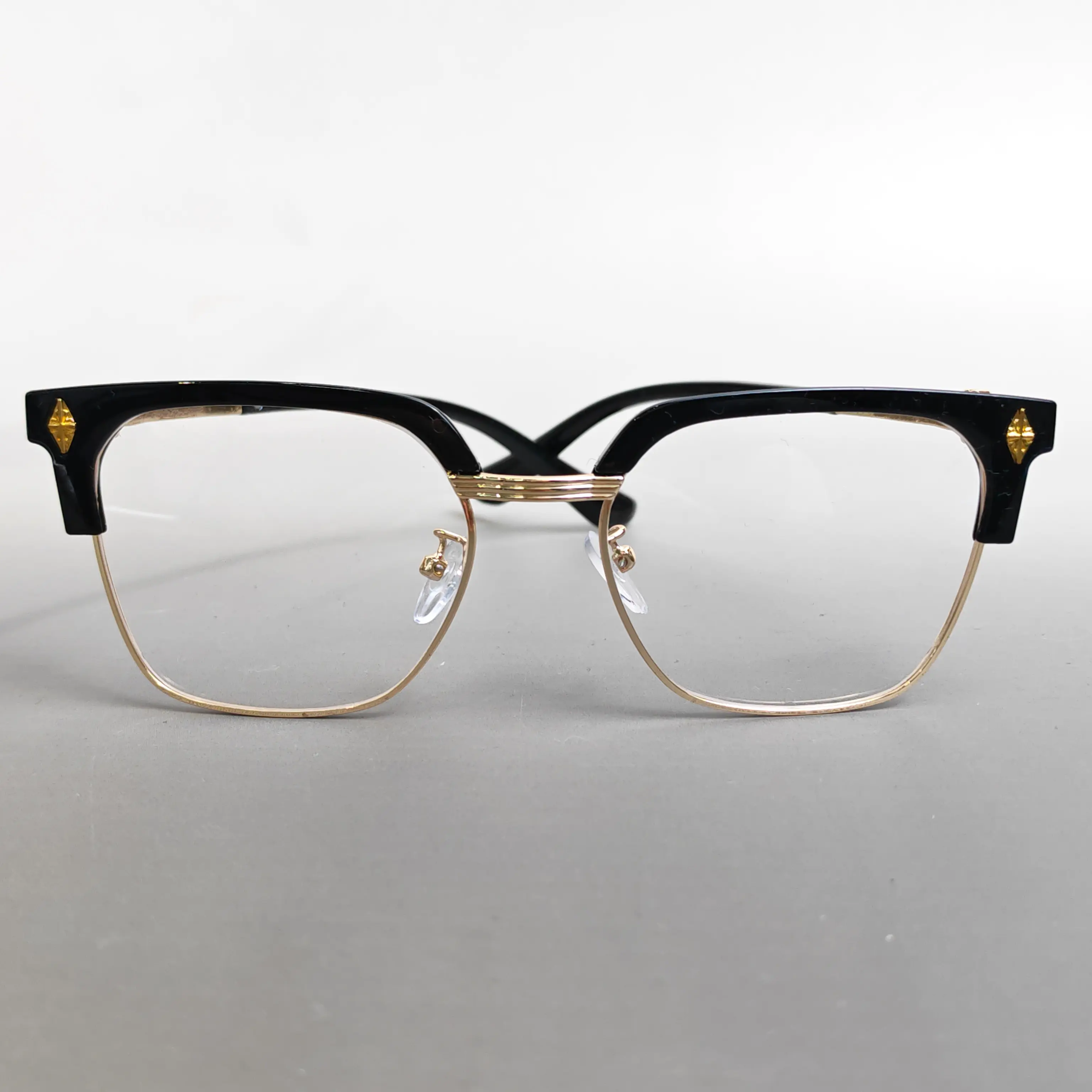 Blue Light Blocking Square Glasses for Men Women – Stylish Black Gold Frame Computer Glasses, Lightweight Fashion Eyewear for Work, Gaming & Daily Wear
