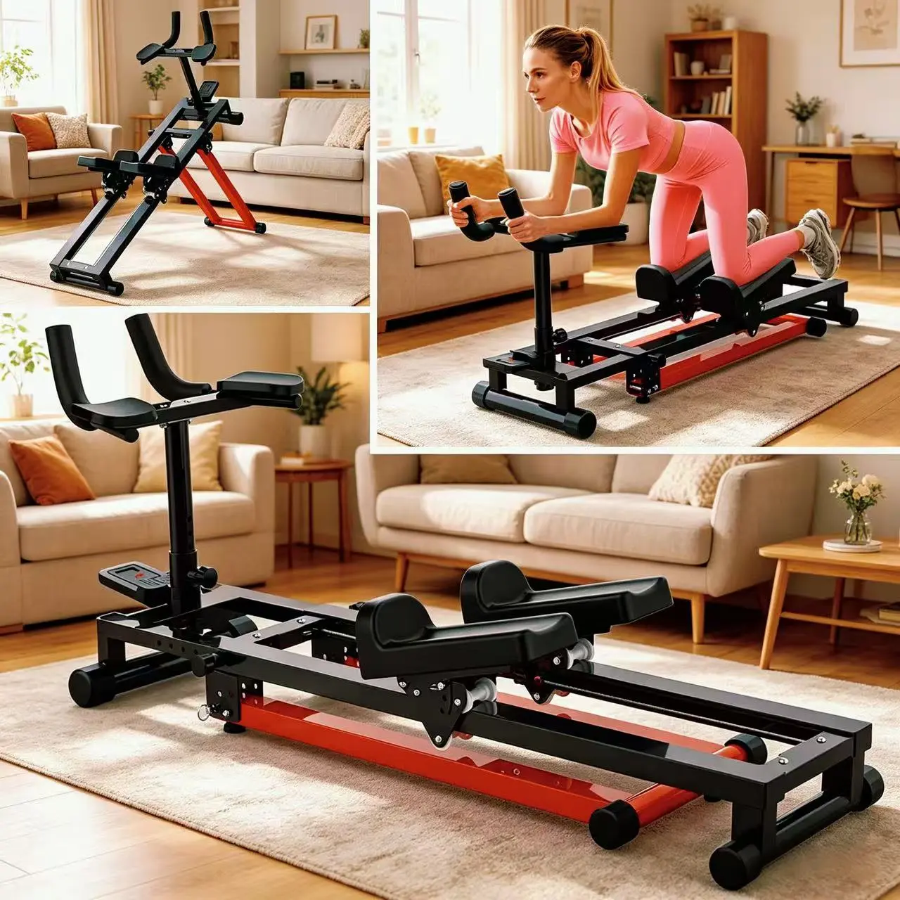 SAVEYOUR Hip Thrust Machine, Heavy-Duty Steel Home Gym System with Adjustable Elbow Support & Sliding Cushions for Glute Bridges & Ab Workouts, Strength Training Equipment