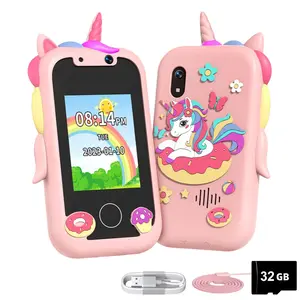 Digital Camera  with 32 GB Card, Kids Smart Phone for Girls Gifts - Christmas Birthday Halloween Gift for Age 3 4 5 6 Year Old, Kids Cell Phone with Touchscreen, Dual Cameras, Learning, Music Player, Games