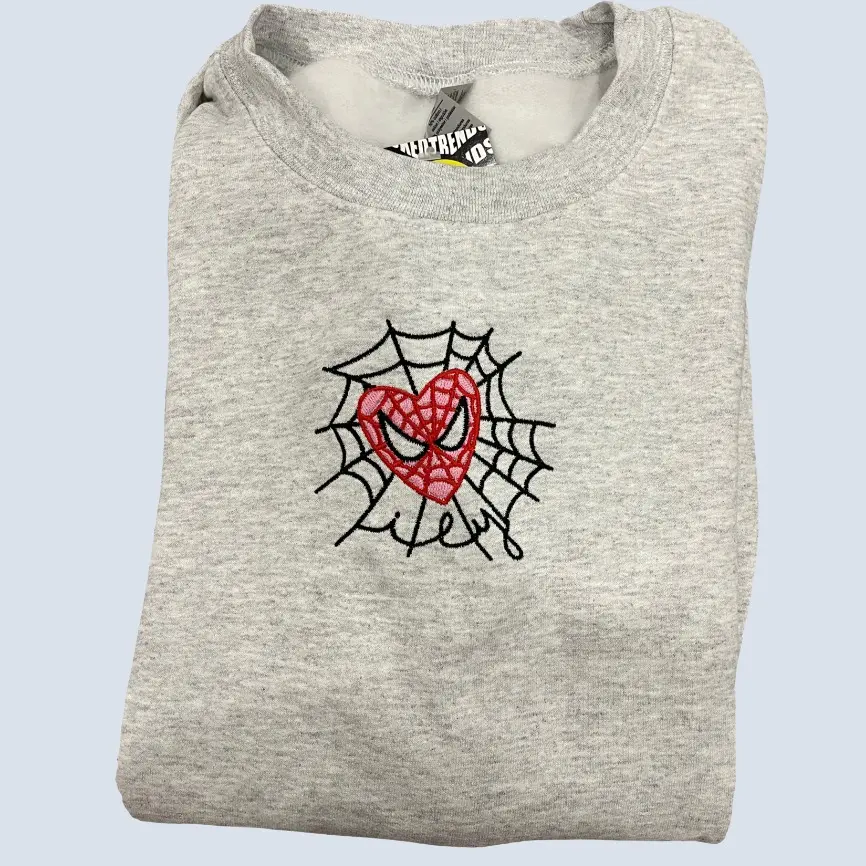 ILY Spider Embroidery Menswear Clothing Hoodie Sweaters Tops Pullover Bestie