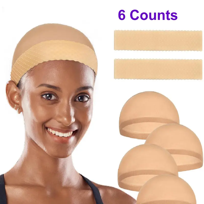 High Elastic Adjustable Wig Cap, Non-slip Silicon Stretch Wig Band, Wig Grip Band, Transparent Headband, Hair Accessories for Women & Girls, Wig Grip Cap For Glueless Wig