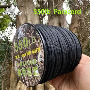7-Core 4mm Paracord Rope, 550lb Tensile Strength, 50m Outdoor Gear Rope, Camping and Hiking, DIY Lanyard, Braided Rope