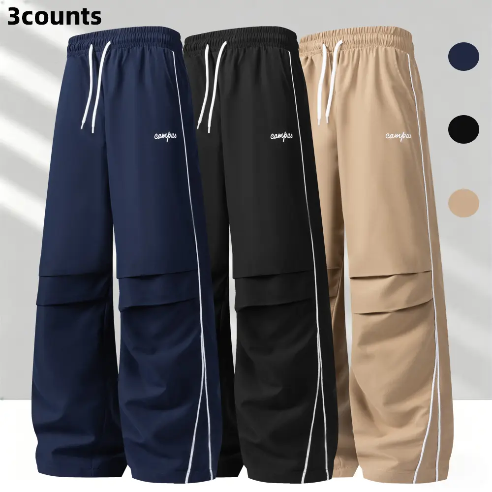 All-season youth campus-style street sports pants — loose, Korean casual long pants, versatile trendy straight-leg trousers summervibes,