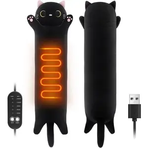 Cat Heating Pad for Period Cramps Menstrual Pain Relief, Portable Electric Heat Pads USB, Cute Stuff Stuffed Animals Funny Gifts for Women Teen Girls Cat Lovers Birthday Easter Christmas