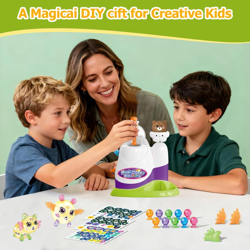 [Valentine’s Day Gift for Kids] Balloon Animals Kit with Pump, Funny Balloons Inflator Toy, DIY Sticky Balloon with Pump, Squishy Balloons Maker, Magic Sticky Balls Making Craft Kit for Girls Boys