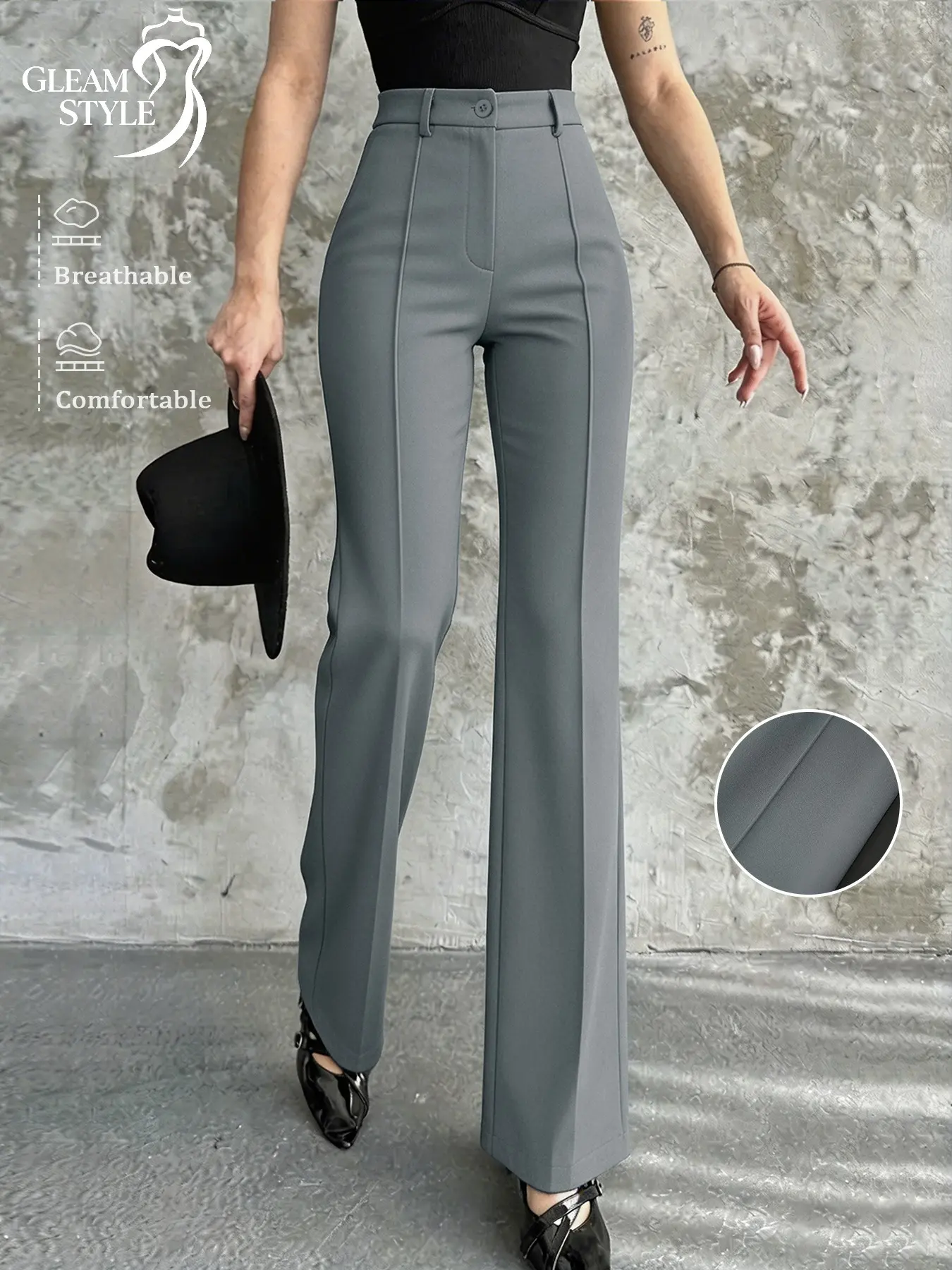 2026 New Arrival European and American Style Womenswear Summer Long Pants Casual Bottoms, Fashion Slimming Fit Micro Flare Bell Bottomed Pants, Versatility and Elegance, Perfect for All Seasons