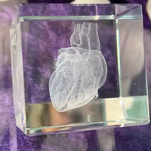 Heart crystal cube