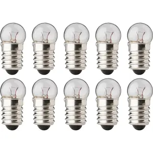 Industries #483S fits Mighty Bright Classic Bulbs, 4.8 V, 1.44 W, E10 Base, G-3.5 Shape (Box of 10)