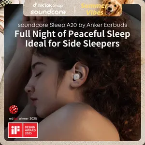 soundcore Sleep A20 by Anker Sleep Earbuds, 30dB High-Frequency Noise Reduction, Small Earplugs for Side Sleepers, 80H Playtime, Stream Content via Bluetooth 5.3, Sleep Monitor, Personal Alarm outdoorfun