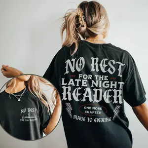 No Rest For The Late Night Reader T-Shirt, Bookish Sweatshirt, Gift for Book Lover, Booktoker Merch,