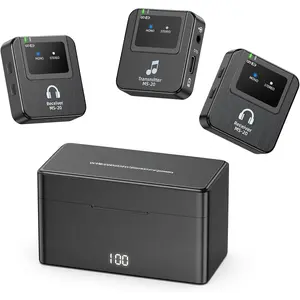 in-Ear  MS-20 , 30H  Life with Box, 2.4G IEM System 1Transmitter 2 Receivers Auto-Pairing,OTG Support, to , in-Ear  for Studio,Live,,Band