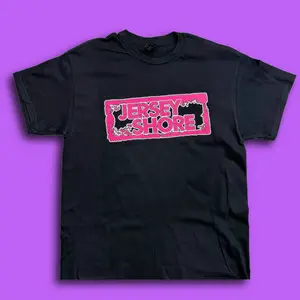 Jersey Shore Stamp Tee – Hot Pink Edition Black Unisex Printed Soft Cotton Womenswear Fit