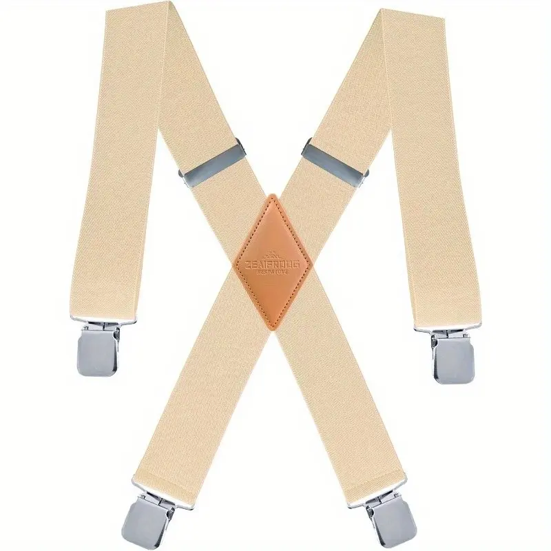 Heavy Duty Mens Suspenders.X-Shaped 2 Wide Strong Clips Suspenders For Men Women