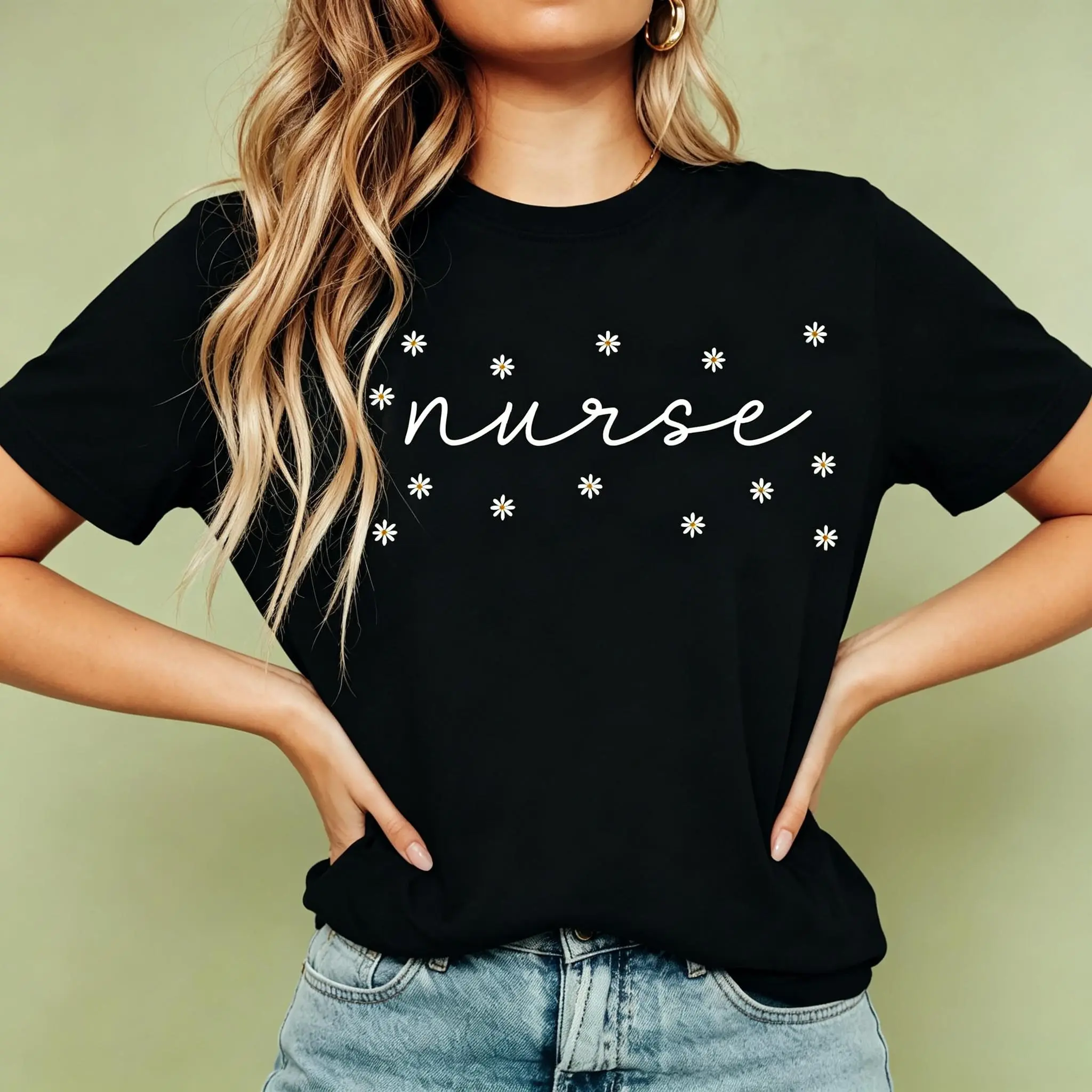 Floral Nurse shirt, Nurse Practitioner, RN Registered Nurse Shirt, CRNA Shirt, Gift for Nurse appreciation, ER Nurse Shirt
