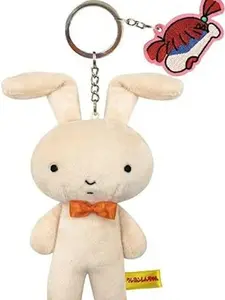 Crayon Shin-chan Nene-chan Rabbit Plush Keyring with Embroidery Charm Beige