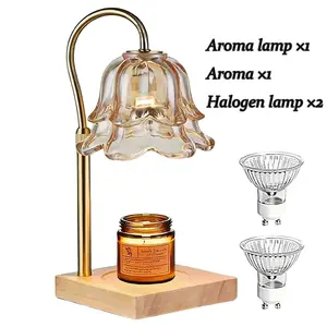 Electric Candle Warmer Lamp with Timer & Dimmable Light, Height Adjustable Wax Melter Heater for Small Jar Candles, Home Table Decor with 2 Bulbs Ideal Birthday Gift ( include candles)