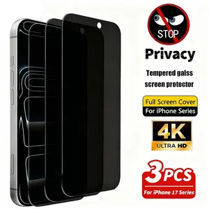 Privacy Tempered Glass Screen Protector, Compatible with iPhone 17/17e/air/17 Pro/17 Pro Max, Anti-Scratch, Anti-Fingerprint, Shockproof