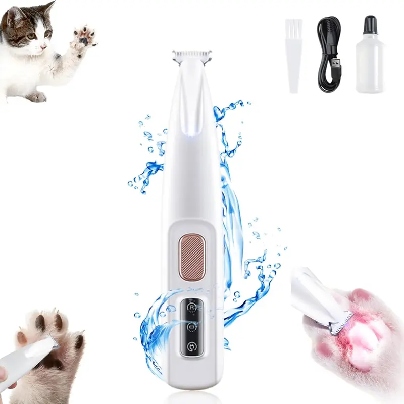 【Must-Have for Pet Owners!】Multi-functional pet trimmer, rechargeablequiet waterproof pet trimmer with LED lights, professionalpet grooming kit -for P