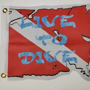 14"x16" Live To Dive Flag