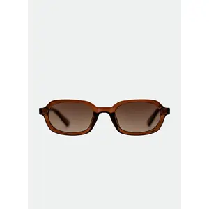 Abby Sunglasses Transparent Maple Hexagonal Frame with Brown Lenses 100% UV Protection Lightweight Unisex Eyewear