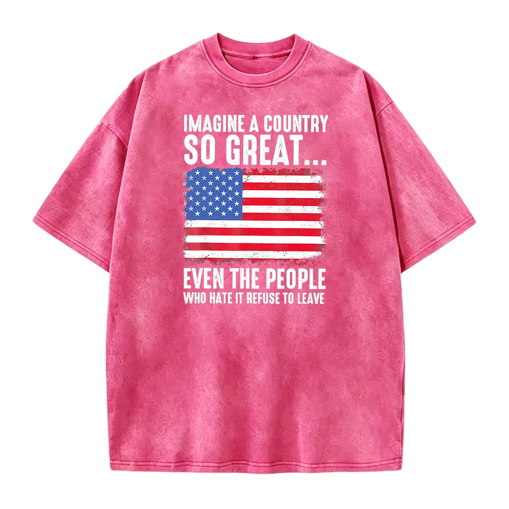 Patriotic Shirt Imagine A Country So Great Tee, Conservative Political T-Shirts, American Flag Graphic Tee, Slogan Shirt