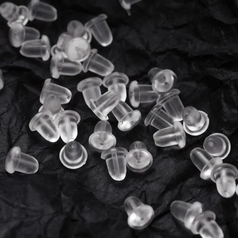 Silicone Earrings Back Plug (100pcs), Earring Backings, Earrings Back Plug for Flat Back Stud/dangle Earrings, Anti-slip Earring Back Caps, Earrings DIY Accessories, Jewelry Making Accessories for Women & Girls