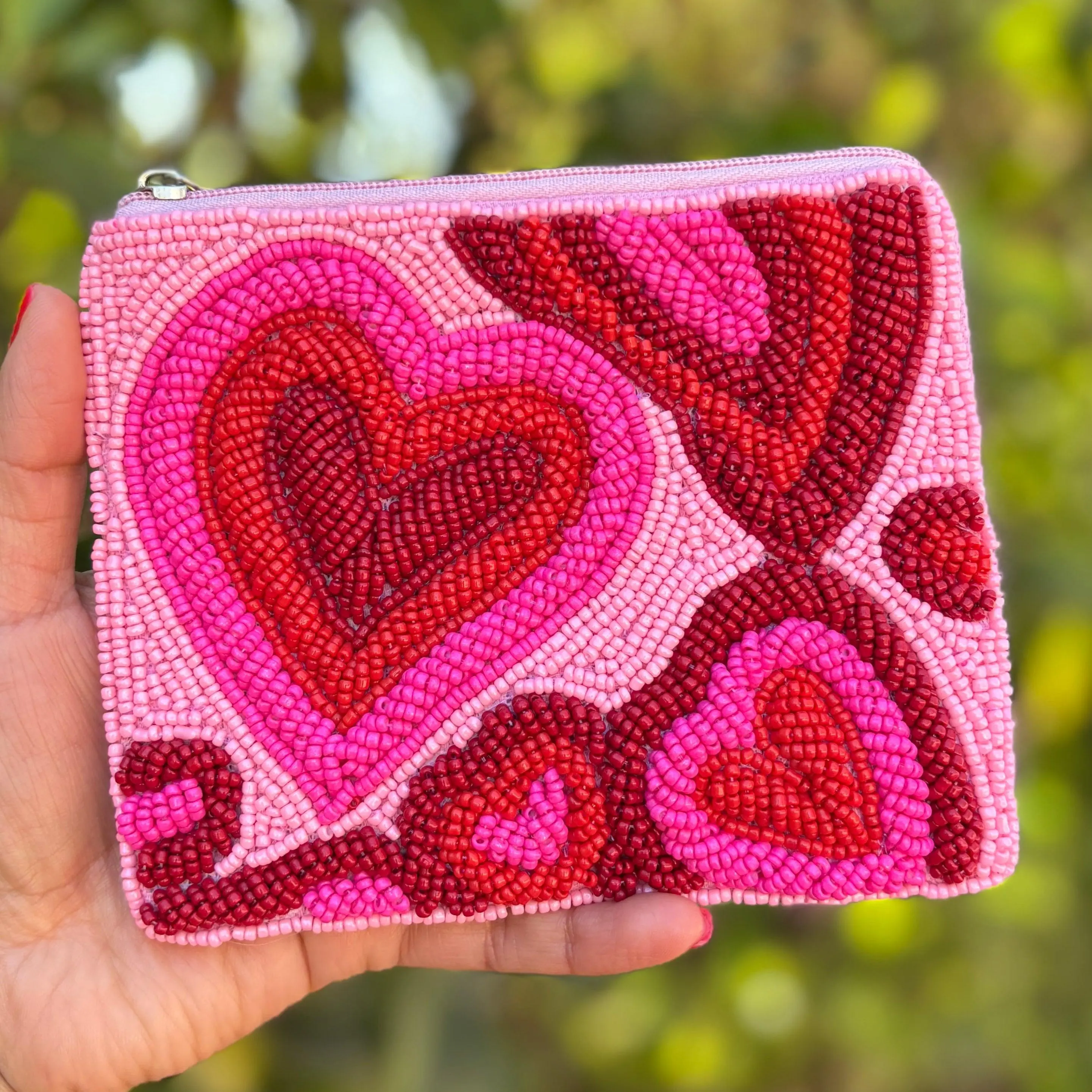 Love Hearts Beaded Pouch Love Hearts Beaded Pouch