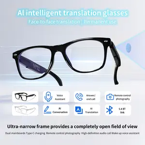 AI Glasses for Men Women, AI Translator Powered with Real-Time Translation(160+Languages), Touch Control, Voice Assistant,Music Playback&Hands-Free Calling, BT Glasses for Travel/Business/Study