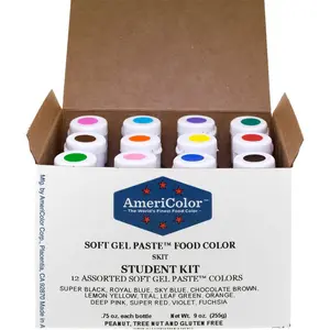 Coloring AmeriColor Student Kit 12 .75 Ounce Bottles Soft Gel Paste Colors