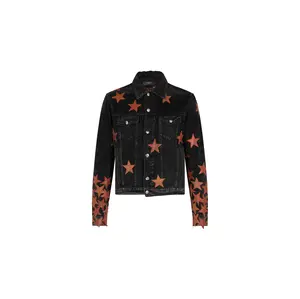 Chemist Denim Trucker Jacket "Black And Orange" AMR_Chemist_Denim_Trucker_Jacket Chemist Denim Trucker Jacket "Black And Orange" AMR_Chemist_Denim_Trucker_Jacket