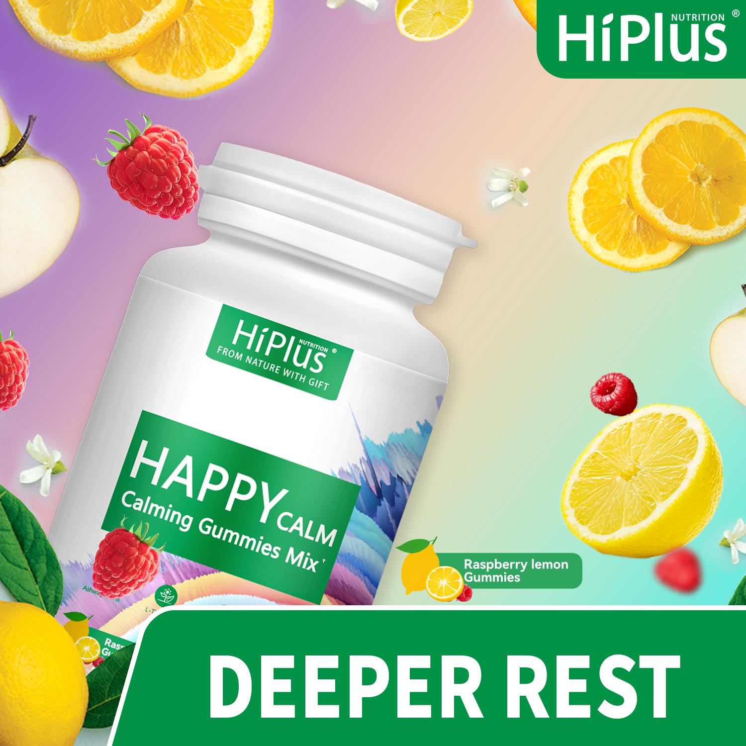 HiPlus Chill & Unwind Naturally – Happy Calm Gummies with Ashwagandha, L-Theanine & Magnesium for Stress Support & Better Sleep
