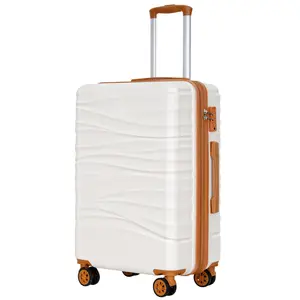 SUNSPIRE 26 Inch Checked Luggage Hardshell Medium Suitcase with Double Spinner Wheels, Scratch-Resistant Hardside Luggage with YKK Zipper