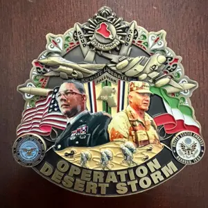 Desert Storm 35th Anniversary Coin Commemorative Military History Challenge Coin 2 Inches Diameter 4 mm Thick 3D Relief Enamel