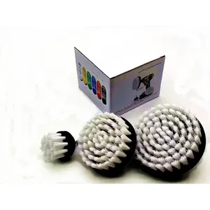 New Quick Change Shaft 3 Pack Soft White Drill Brush Carpet, Upholstery, and Leather Scrub Brushes