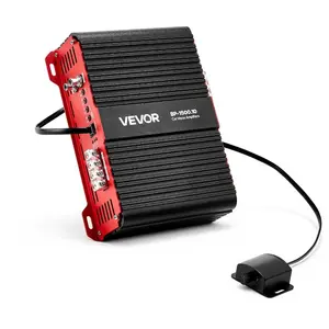 VEVOR 1200W RMS Class D Monoblock Amp, 1/2/4 Ohm Stable with Remote Subwoofer Level Control, Bass Boost Phase Shift - Mono Car Amplifier for SubwooferVEVOR Super Brand Day