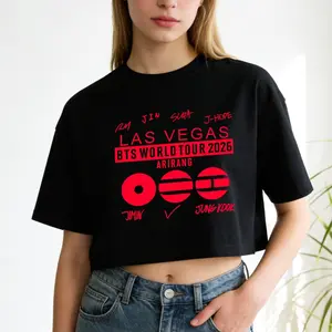 [Sale Off 50%, Freeship] World Tour Arirang Concert Baby Tee, Armu Gift, Boys Concert 2026 Shirt, Fan Gift, Bangtan Merch, Crop Top ,2000s Los Angeles, Toronto, Chicago