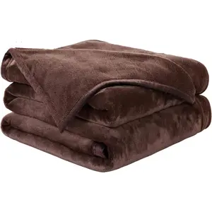 King Size Warm Microplush Lightweight Thermal Blankets for Couch Sofa,90x108 Inches,Chocolate