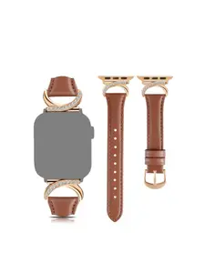 Luxury rhinestone-trimmed synthetic leather strap for IWatch watches: Suitable for S11-1/SE/Ultra (38-49 mm) – A stylish choice for dates, work, and parties (watch not included) Smart Watch Straps