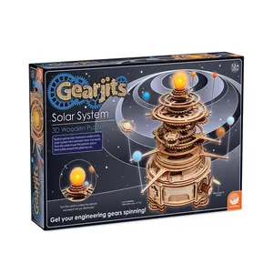 MindWare Gearjits Solar System — 3D Wooden Orrery Model for Ages 12+