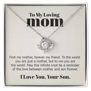 To My Mom Gift Necklace From Son Love Knot Necklace Necklace Gift With Box for Women Pendant Necklace Anniversary Birthday