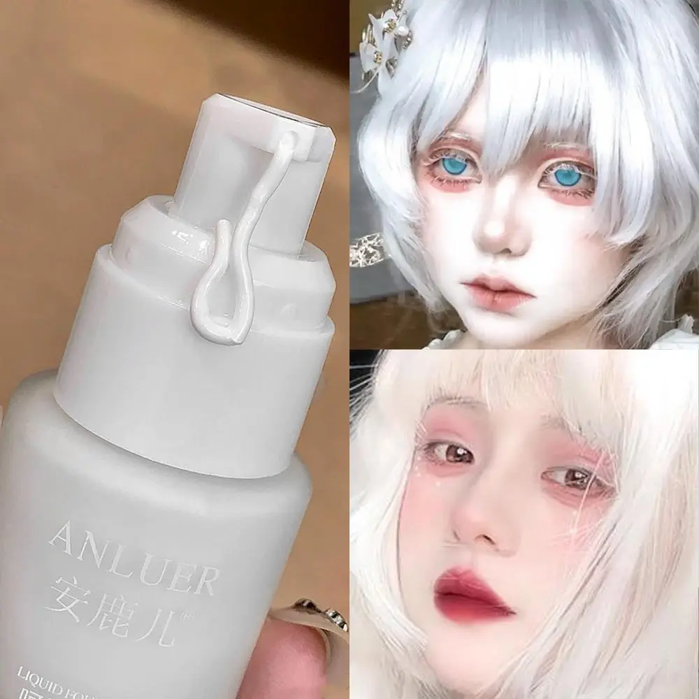 30ml White Liquid Foundation Full Coverage Long Lasting Waterproof Matte Brightening Hydrating Makeup Base For Cosplay Halloween