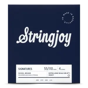 Stringjoy 55-110 Extra Long Scale 4 String Heavy Gauge Signatures - Nickel Wound Bass Guitar Strings