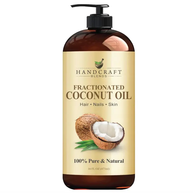 Handcraft Blends Fractionated Coconut Oil - 16 Fl Oz - 100% Pure and Natural - Premium Grade Carrier Oil for Skin, Hair and Body - Massage - Hair Tonic