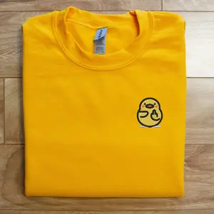 Duck Giving Middle Finger Sweatshirt, Cute Embroidered Duck Sweater, Funny Middle Finger Sweatshirt