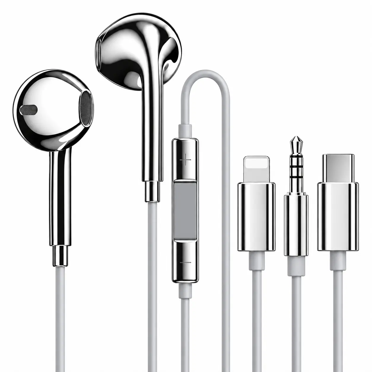 Classic Plug And Play Wired Earphones with Integrated In-line Controls for Easy Song Switching and Volume Adjustment with iPhone 15-17 Sound Quality with HD Microphone for Calls. Immersive Heavy Bass. Semi-in-ear Design Fits Snugly in the Ear Canal